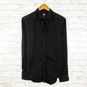 G Star Raw Black Button up Shirt Cotton Long Sleeve size Small